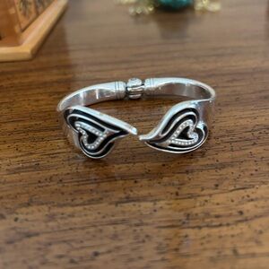 Brighton Silver and Black Heart Bracelet